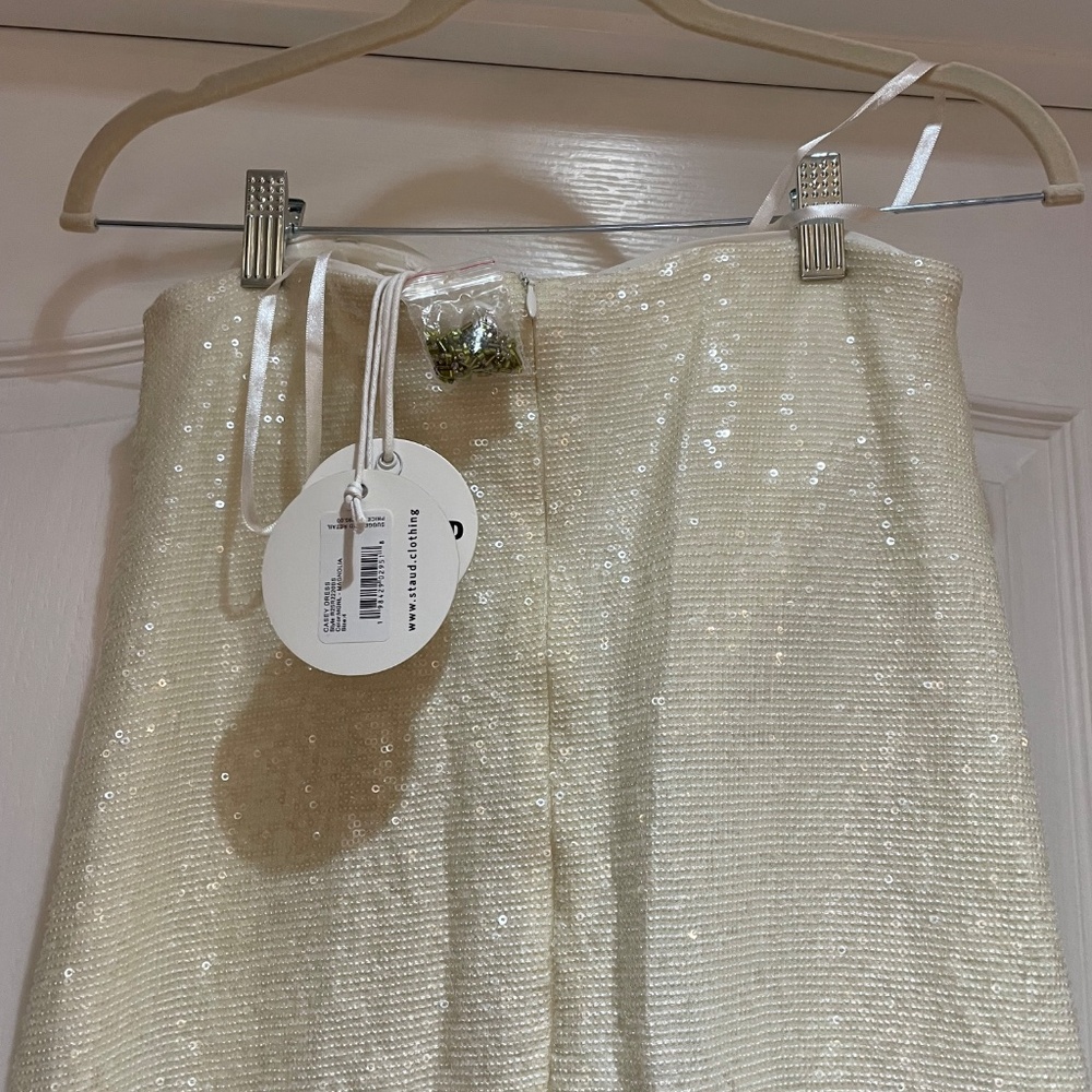 STAUD beaded Casey magnolia dress NWT - Picture 7 of 12